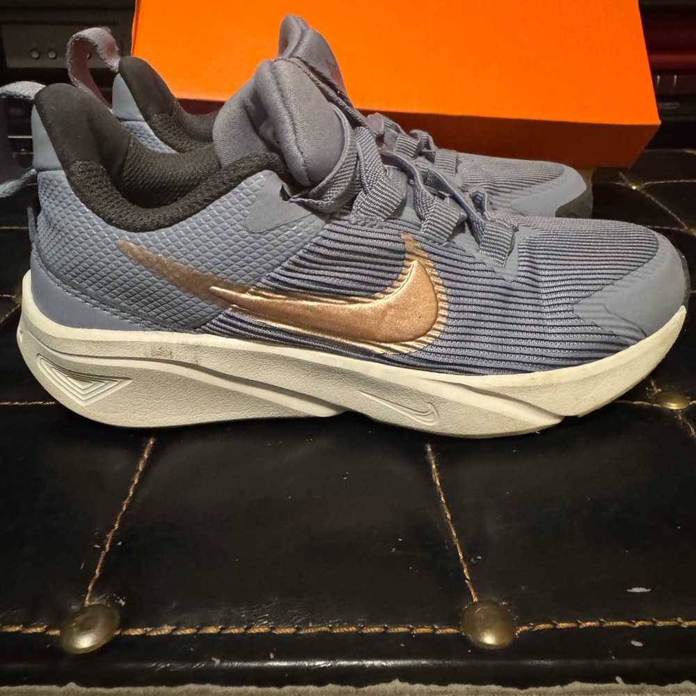 Nike Gray and Gold Running Shoes